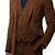 Men's brown soft suede 3 piece blazer real lambskin coat