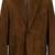 Men's brown suede genuine leather blazer classic fit coat