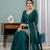 Women's teal green embroidered kurta sharara set with mal chanderi dupatta