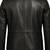 Men's black 100% genuine leather suit blazer coat