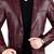 Men's burgundy lambskin leather blazer sport coat