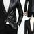 Men's black real lambskin leather blazer slim fit jacket