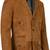 Men's brown genuine suede safari leather coat blazer