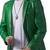 Men's green genuine lambskin leather blazer jacket
