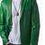 Men's green genuine lambskin leather blazer jacket