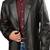 Men's black real lambskin leather long blazer sport coat