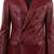 Men's dark red double breasted genuine leather blazer