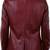 Men's dark red double breasted genuine leather blazer