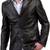 Men's black lambskin leather 3 button blazer coat