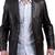 Men's black lambskin leather 3 button blazer coat