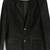 Men's black soft genuine suede leather two button blazer