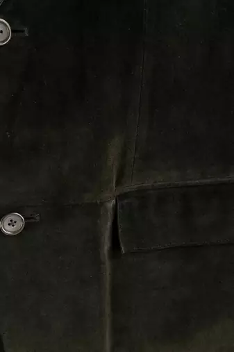 Men's black soft genuine suede leather two button blazer