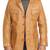 Men's tan genuine leather safari field jacket for men coat