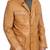 Men's tan genuine leather safari field jacket for men coat