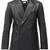 Men's black double breasted real lambskin leather blazer coat
