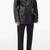 Men's black double breasted real lambskin leather blazer coat