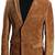 Men's brown soft genuine suede leather two button blazer