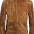 Men's brown soft genuine suede leather two button blazer