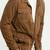 Men's brown soft genuine suede leather safari jacket coat blazer