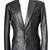 Men's black real lambskin leather single button formal blazer
