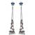 Blue Floral Long Chain Jhumka Earrings for Women | Oxidised Silver Look Ethnic Traditional Dangler Earrings