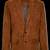 Men's brown soft suede leather two button sport coat