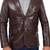 Men's dark brown real lambskin leather formal blazer jacket