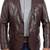 Men's dark brown real lambskin leather formal blazer jacket