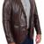 Men's dark brown real lambskin leather formal blazer jacket