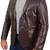 Men's dark brown real lambskin leather formal blazer jacket
