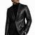Men's black genuine lambskin leather slim fit blazer jacket