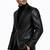 Men's black genuine lambskin leather slim fit blazer jacket