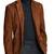 Men's brown soft suede leather blazer two button jacket