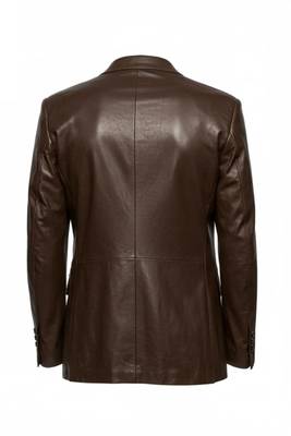 Men's dark brown real genuine lambskin leather blazer classic sport coat 3