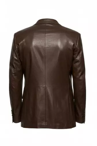 Men's dark brown real genuine lambskin leather blazer classic sport coat