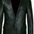 Men's black genuine leather blazer sport coat jacket