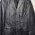 Men's black genune lambskin leather two button coat blazer