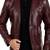 Men's burgundy lambskin genuine leather blazer smart casual jacket