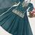 Women's teal blue embroidered kurta lehenga set with chanderi silk dupatta