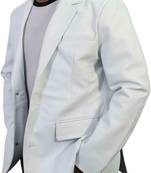 Men's white lambskin leather blazer smart casual jacket