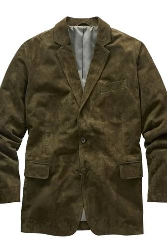 Men's olive soft genuine suede lambskin leather blazer sport coats