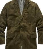 Men's olive soft genuine suede lambskin leather blazer sport coats