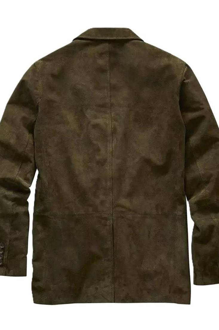 Men's olive soft genuine suede lambskin leather blazer sport coats
