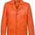 Men's orange genuine leather blazer casual button coat jacket