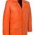 Men's orange genuine leather blazer casual button coat jacket