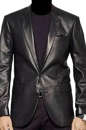 Men's black real lambskin leather blazer premium formal coat jacket