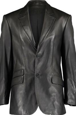 Men's lambskin black genuine leather blazer sport coat 1