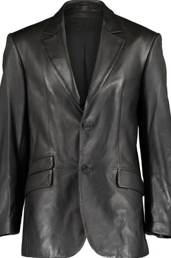 Men's lambskin black genuine leather blazer sport coat
