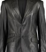 Men's lambskin black genuine leather blazer sport coat