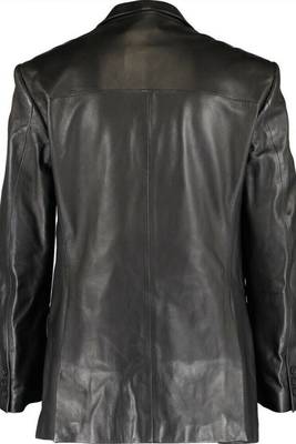 Men's lambskin black genuine leather blazer sport coat 2
